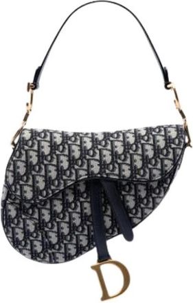 Dior Pre-owned The Saddle Shoulder Bag - Dames - Vintage Schoudertas - Blauw - ONE Size - Leer - Vintage
