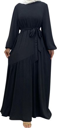 Generic Muslim Dresses Womens Casual Kaftan Robe Dubai Abaya Solid Maxi Dress Loose Gown Elegant Clothing Casual Dressing Gown Saudi Arabian Shirts Ramadan
