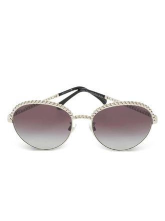 Chanel chain-detail sunglasses - Silver