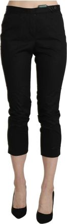 Bencivenga High Waist Skinny Cropped Broek - Dames - Vrijetijds broeken - Zwart - M - Katoen - Broeken