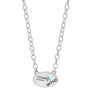 Jessica Elliot Womens Enamel Oval Necklace - Wish In Sterling