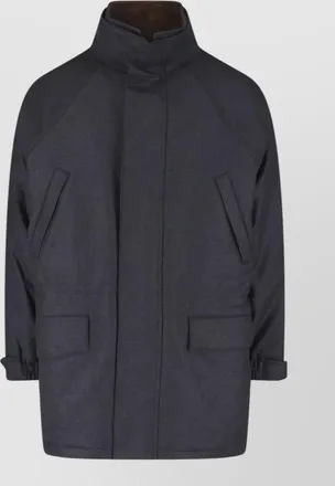 Auralee casual coat high collar adjustable cuffs