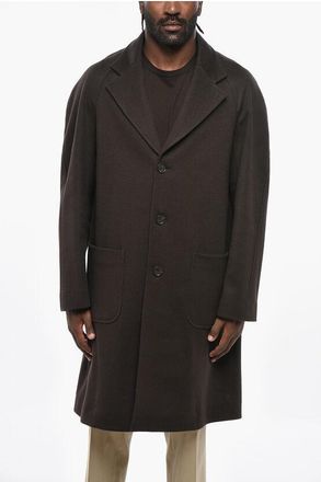 Corneliani CC COLLECTION Virgin Wool Coat with Patch Pockets size 48