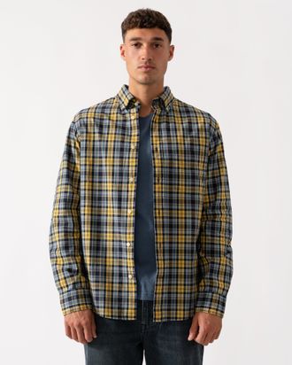 GANT Mens Archive Long Sleeve Shirt in Yellow Cotton - Size X-Large