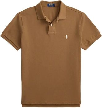 Polo Ralph Lauren Tops, Heren, Bruin, M, Katoen, Short Sleeve Polo