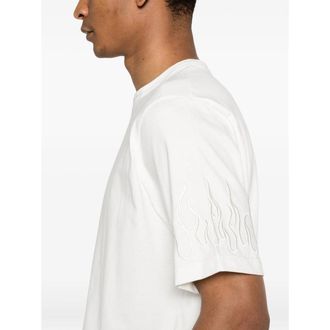 Vision Of Super Flame Embroidered Logo T-Shirt - White
