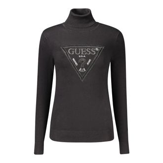 Guess Trui met hoge hals en logo - Dames - Truien - Zwart - Maat: XL