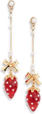Eye Candy Los Angeles Adeline Strawberry Faux Pearl Drop Earrings in Red at Nordstrom Rack