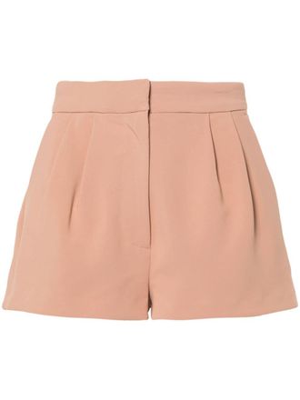 Elisabetta Franchi logo-patch crepe shorts - Pink