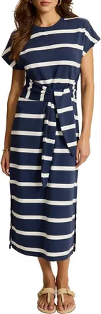 Tommy Bahama Agua Tie Waist Midi Dress in Coastline at Nordstrom, Size X-Small