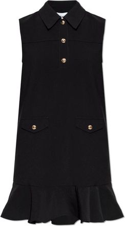 Ganni Twill Suiting Mini Jurk - Dames - Korte kleedjes - Zwart - XS - Polyester - Kleedjes
