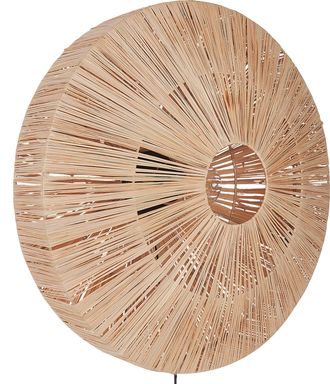 Beliani L&aacute;mpara De Pared Con Base De Metal De Estilo Boho Fabricada En Paja Natural Lumut