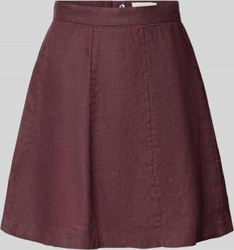 Moss Copenhagen Leinenrock mit Knopfverschluss Modell Naira Claritta in Bordeaux, Größe XL