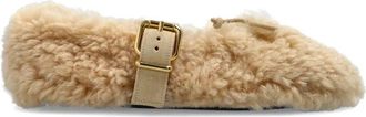 Marni Futrzane Ballerinas - Dames - Ballerinas - Beige - 36 EU - Leer - Schoenen