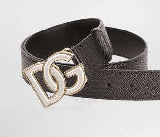 Dolce & Gabbana Alpine Calfskin Belt - Man Belts Black 100