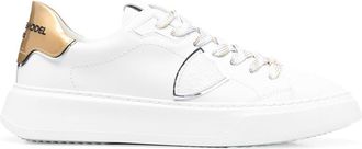 Philippe Model Black Temple Low Leather Low-Top Metallic Sneakers