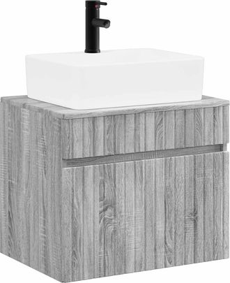 vidaXL Juego De Muebles De Ba&ntilde;o Sonoma Gris Madera De Ingenier&iacute;a Vidaxl