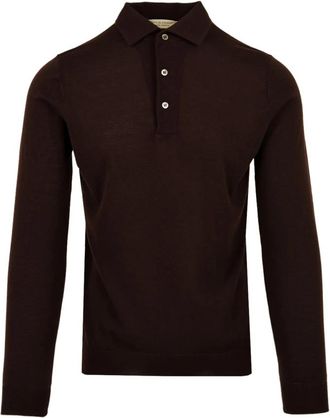 FILIPPO DE LAURENTIIS Polo Royal Merino - Heren - Polos - Bruin - 2XL - Wol - Tops