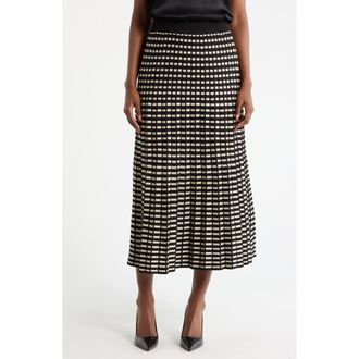 Max Studio Midi Sweater Skirt in Black/Bone at Nordstrom Rack, Size X-Small