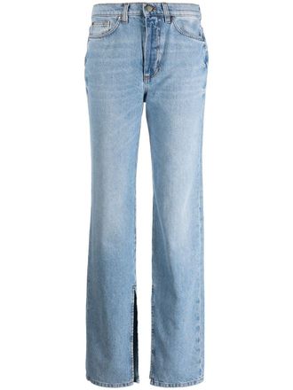 Twin-Set Jeans dritti a vita alta - Blu