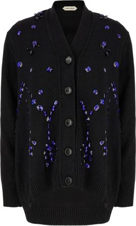 Alberta Ferretti Cardigan con cristalli - Nero