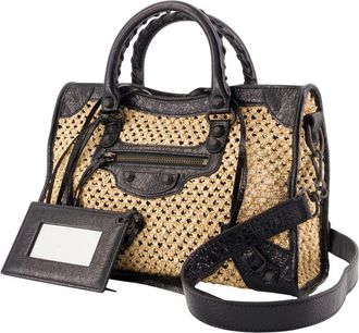 Balenciaga Womens Le City Bag S Leather Black Lambskin Handbags-purses