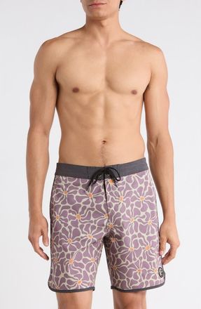 O'Neill OG Print Scallop Swim Trunks in Grape Shake at Nordstrom Rack, Size 40