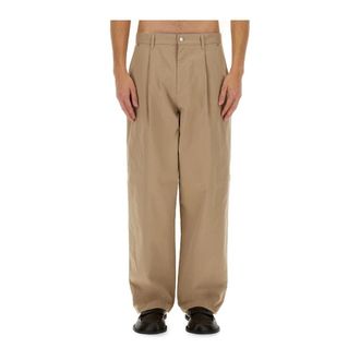 Moschino Camisa de Manga Corta a Rayas - Trousers - Hombre - Beige - L