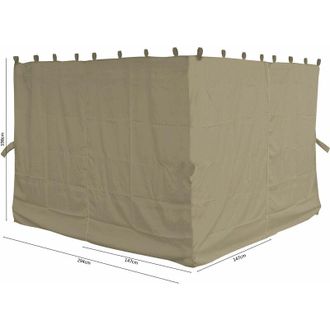 Quick-Star Quick-star - 4 Seitenteile F&uuml;r Flachdachpergola Firenze Sand