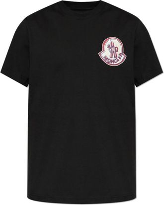 Moncler T-shirt met geprint logo - Heren - T-shirts - Zwart - L - Katoen - Tops