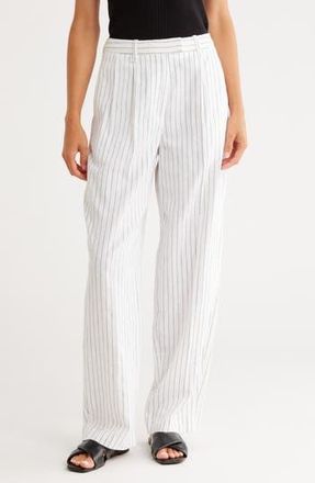 Rag & Bone Portia Striped Linen Pants in White Stripe at Nordstrom Rack, Size 12