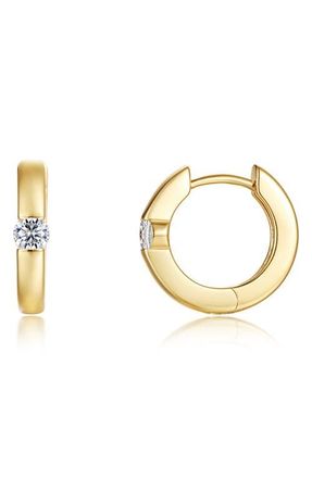 Lafonn Ella Simulated Diamond Huggie Hoop Earrings in Gold at Nordstrom