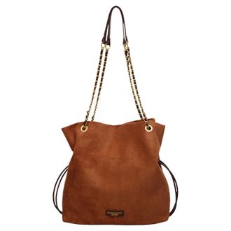 Generic Faux Suede Bucket Bag Drawstring Hobo Bag Retro Handbag for Women (Brown)