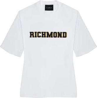 John Richmond Korte Mouw T-shirt met Logoprint - Heren - T-shirts - Wit - S - Katoen - Tops
