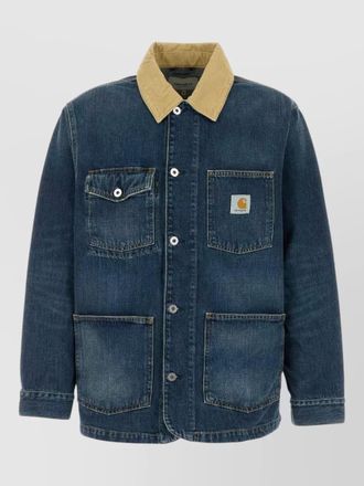 Carhartt Work in Progress denim warren chore jacket contrast collar