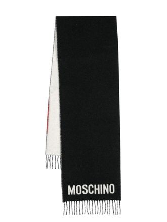 Moschino Wollen intarsia sjaal - Zwart