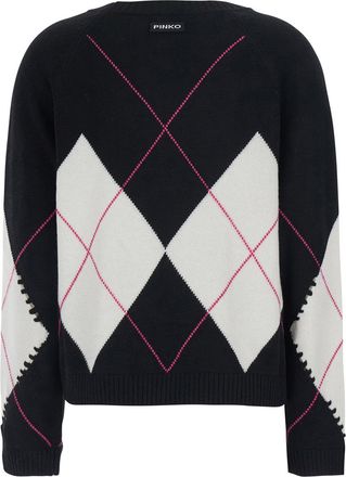 Pinko Womens Wool-Cashmere Sweater Berna Black Jumpers