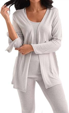 French Kyss Jane Long Sleeve Kashmira Cardigan In Gray