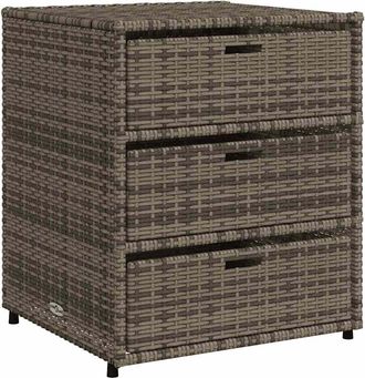 vidaXL Armario De Almacenaje De Jard&iacute;n Rat&aacute;n Pe Gris 55x59x69 Cm Vidaxl
