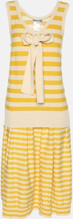 Sonia Rykiel Yellow/beige Stripped Knit Top And Skirt Set