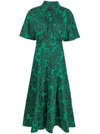 Philosophy di Lorenzo Serafini rose-print shirt dress - Verde