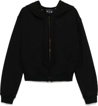 P.L.N. Felpa con cappuccio e zip - Nero