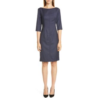 BOSS DOKOS SHADOW CHECK DRESS in Midnight Fantasy at Nordstrom Rack, Size 8
