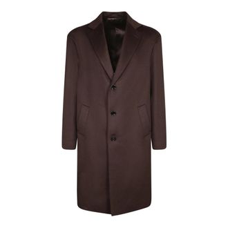Lardini Elegante Kasjmier Lange Jas - Heren - Mantel - Bruin - L - Kasjmier - Jassen