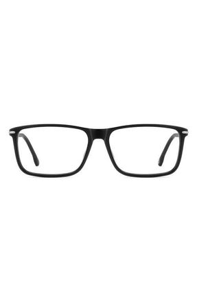 Carrera 54mm Rectangular Optical Glasses in Black at Nordstrom