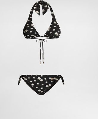 Dolce & Gabbana Small Rose-print Bikini - Woman Swimwear Multicolor 2