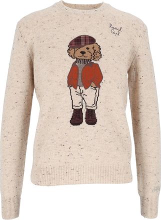 MC2 Saint Barth Poodle-Embroidered Alpaca Blend Crewneck Sweater