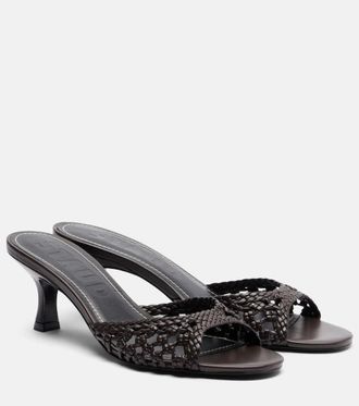 Staud Brigitte woven leather mules