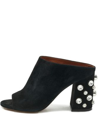 Givenchy Su&egrave;de sandalen met kristallen - Zwart