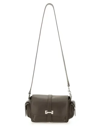 Hogan Womens Flap Small Bag Brown Leather Shoulder